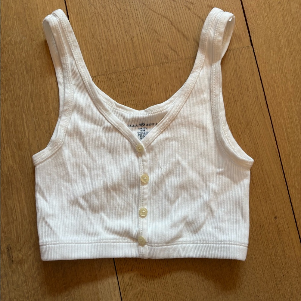 White Button-Up Tank Top